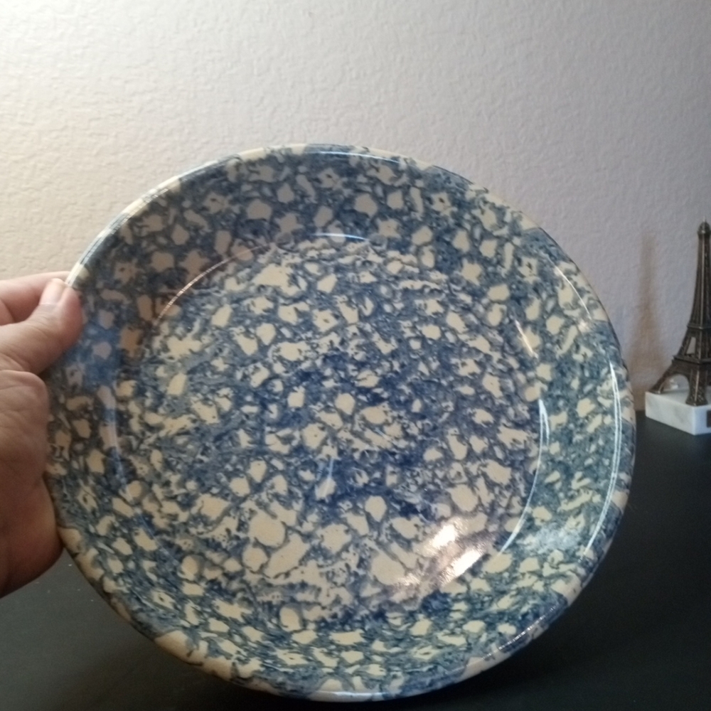 GORGEOUS VTG Robinson Ransbottom Pottery Roseville OH 10" Spongewear Pie Platter